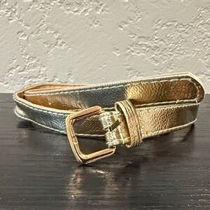 Gold Faux Leather Women's Belt